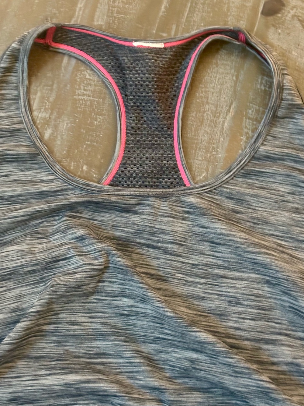 Plus Heather Gray Ruched Racerback Performance Tank Top size XXL - Picture 3 of 6
